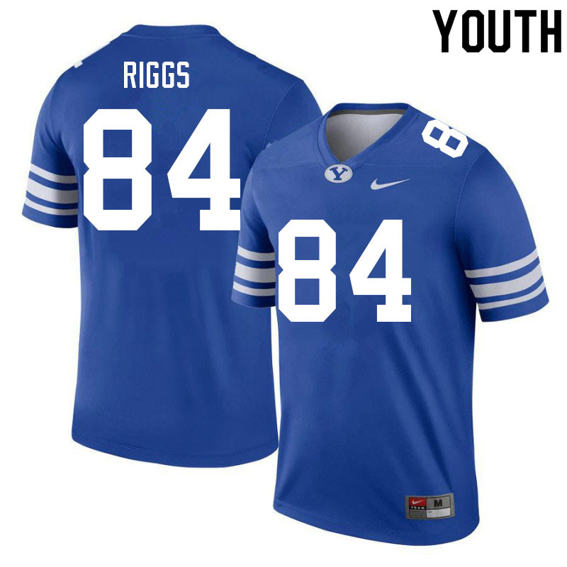 Youth #84 Austin Riggs BYU Cougars College Football Jerseys Sale-Royal - Click Image to Close
